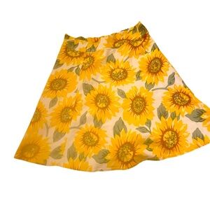 Sunflower Print Yellow Skirt